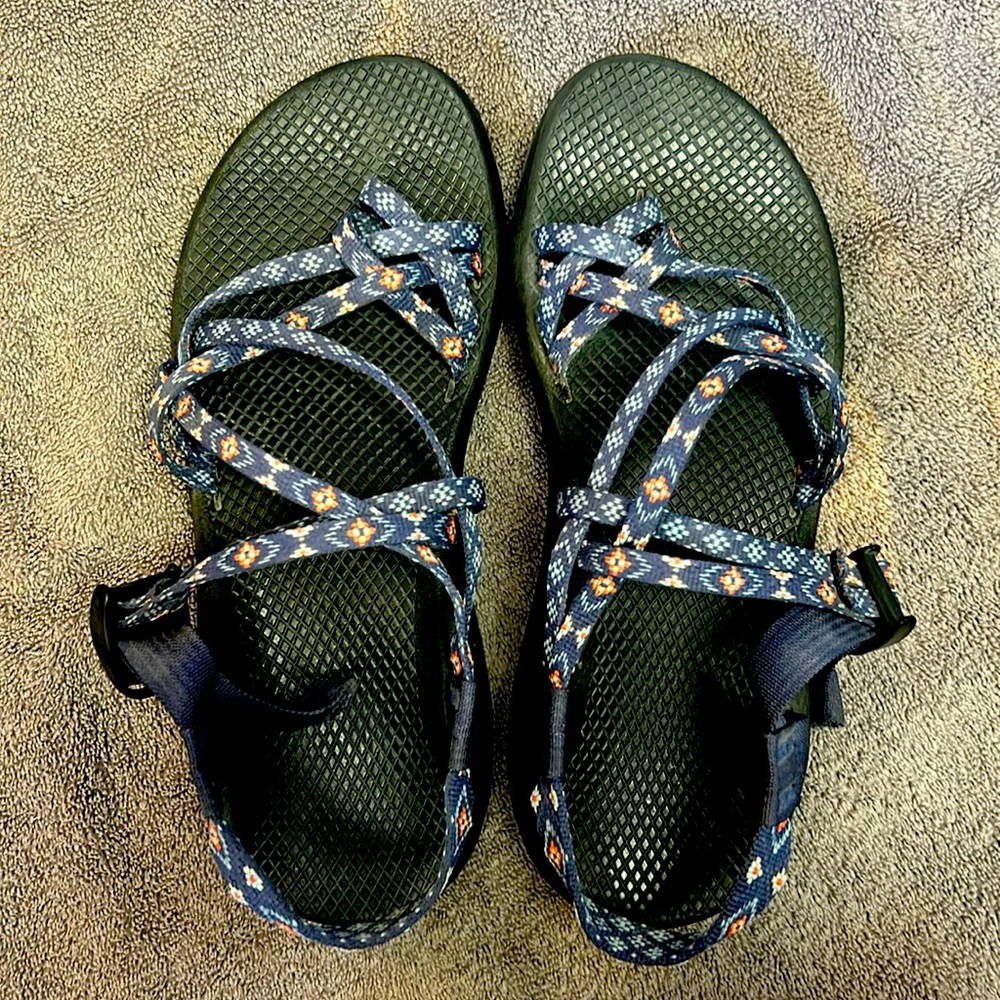 Chaco Size W10 Navy Blue and Black Sandals